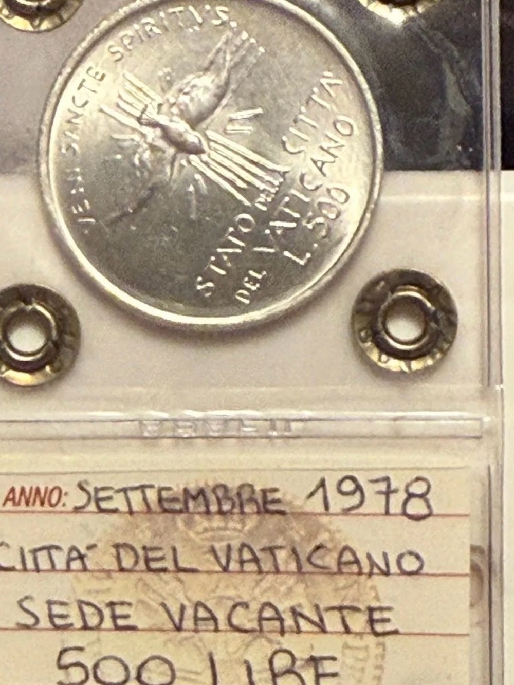 WN34 - 1978-R Vatican City Sede Vacante 500 Lire